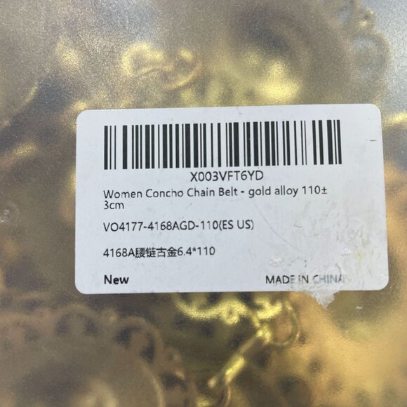 Vonmelli Concho Chain Belt Gold Western Cowgirl Boho Festival Y2K NWT - Picture 7 of 7